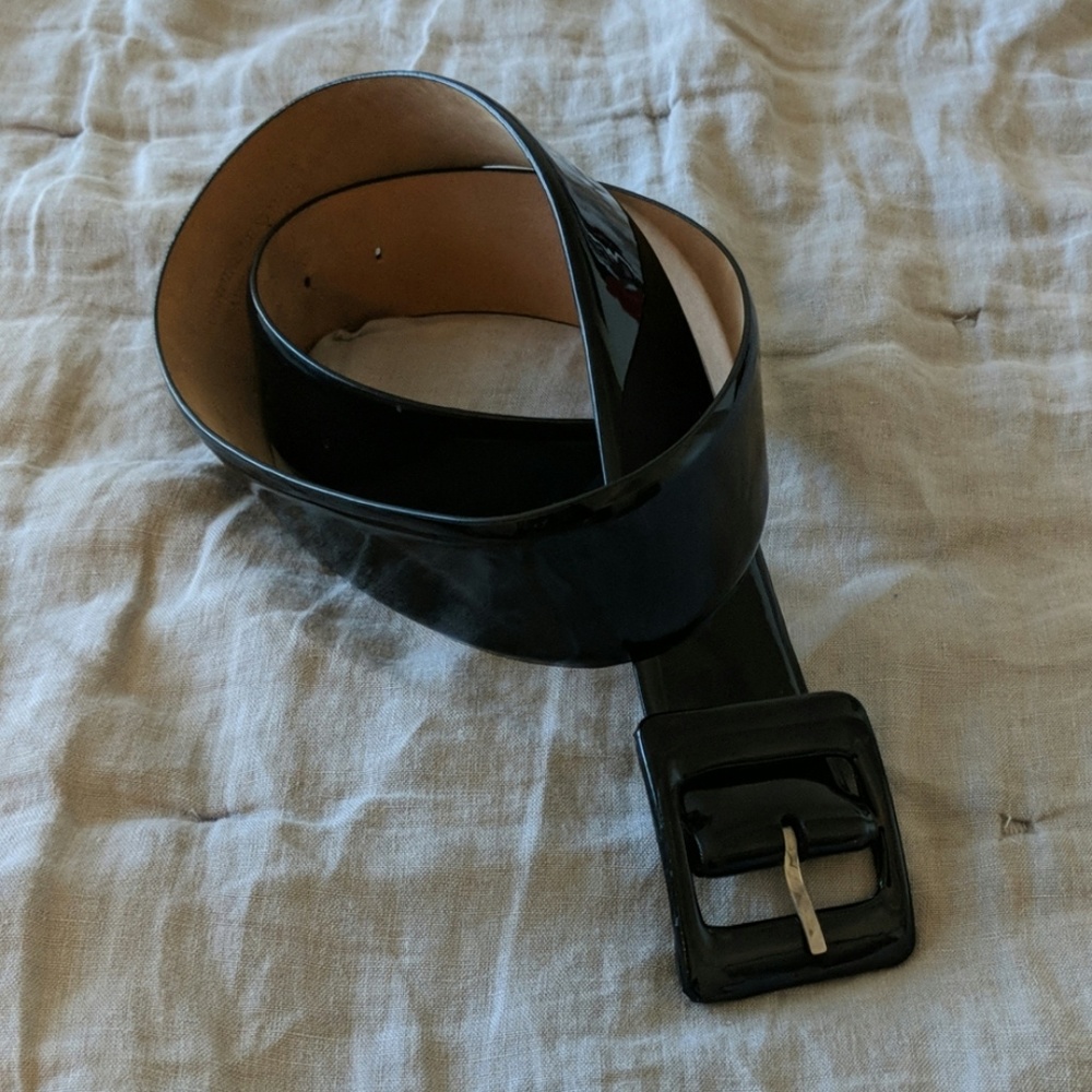 Black Glossy Thick Belt